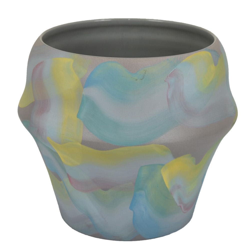 Vaso Benzara Accent Brushstroke Pattern Ceramic 25 cm