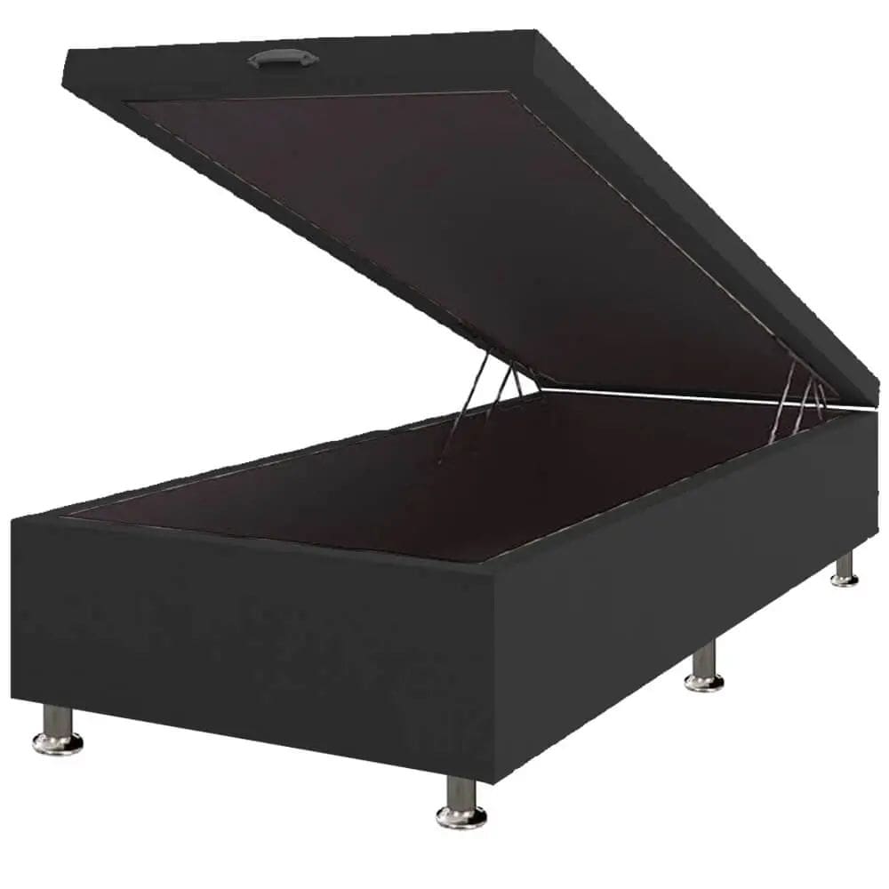 Base Box Baú Solteirão Corino 40x108x188 Framar Cor Preto