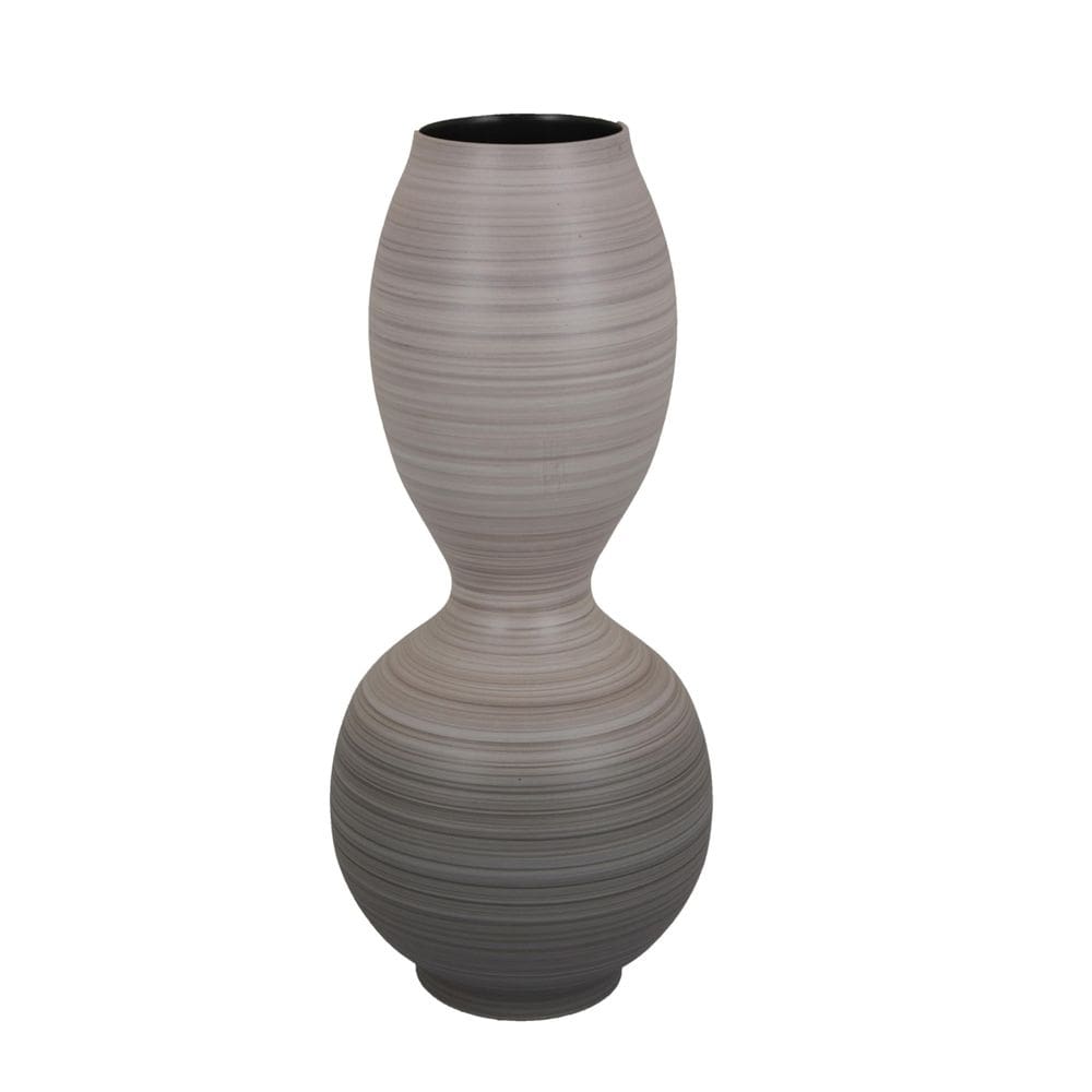 Vaso Benzara Modern Double Bulb Grey Ceramic 43 cm