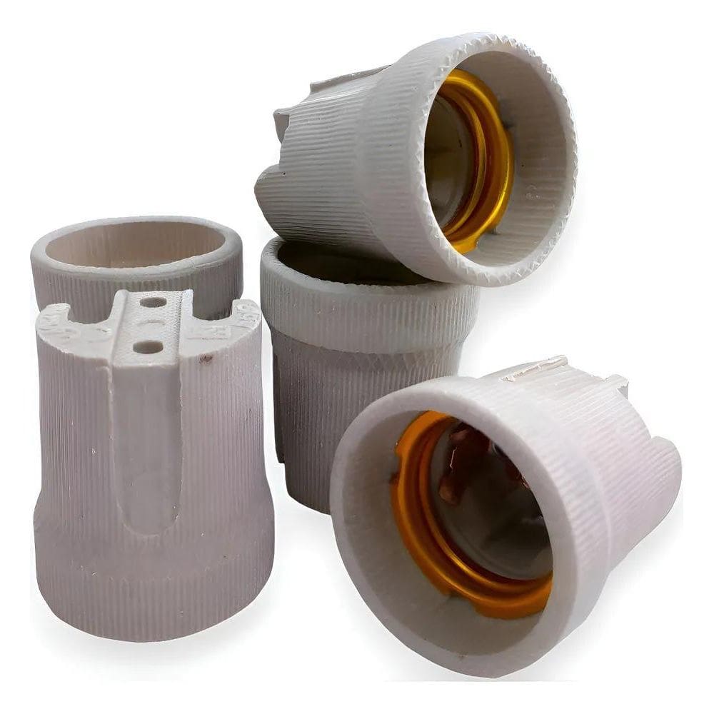 10X Kit 10 Receptáculo Bocal Soquete Porcelana Louça E27 10