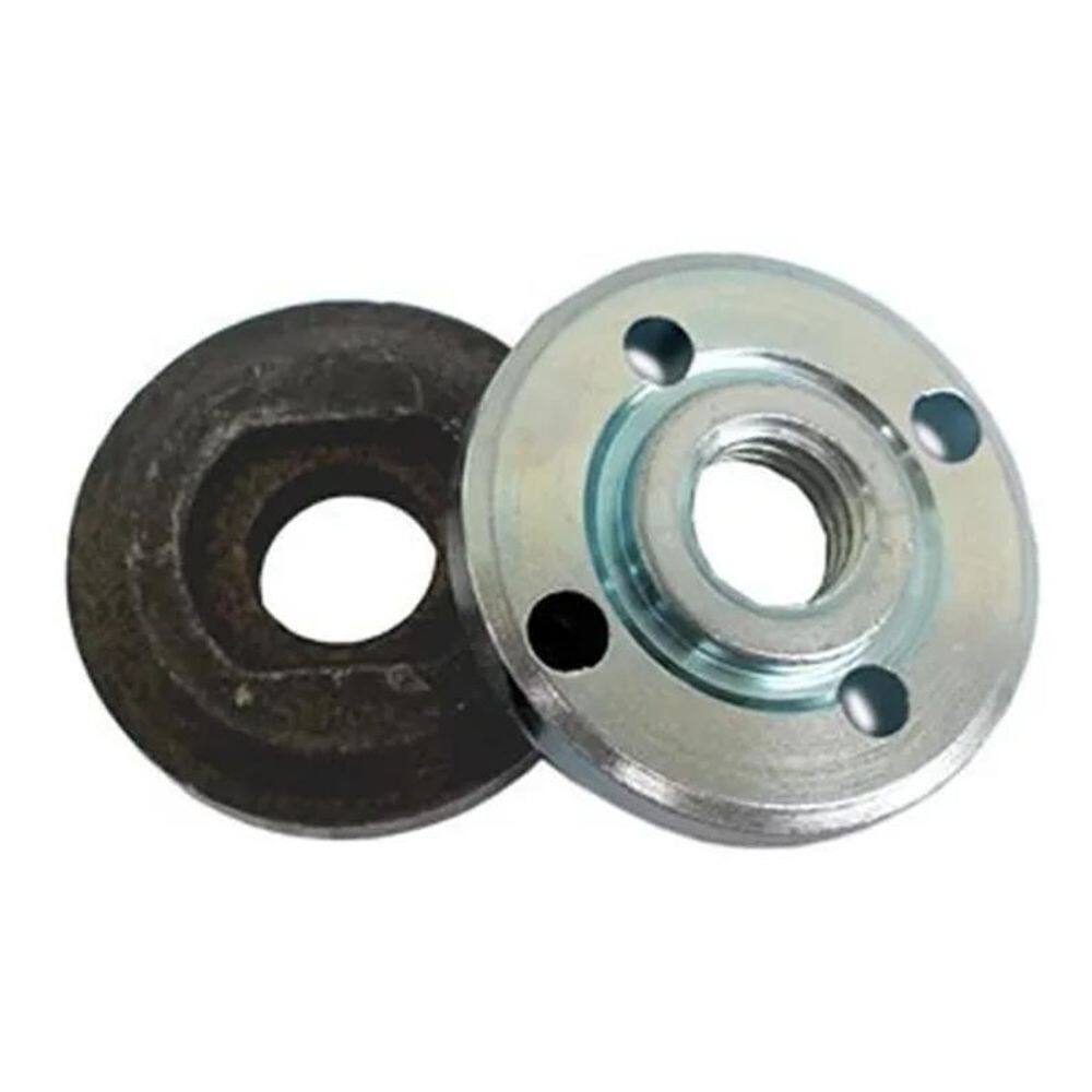 10X Porca Redonda + Flange Para Esmerilhadeiras- Jogo Com 2