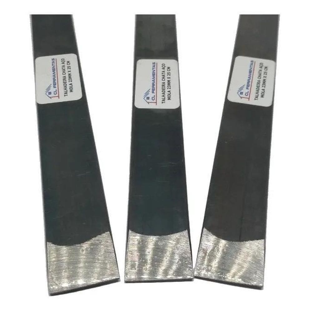 10X 03 Unidades Talhadeira Chata Aço Mola 23Mm X 25 Cm