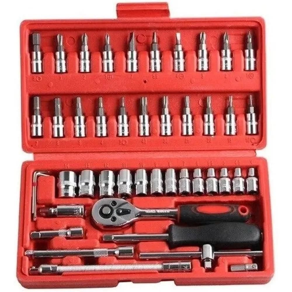 10X Jogo Chaves Soquete Catraca Reversível Com Extensor Flex