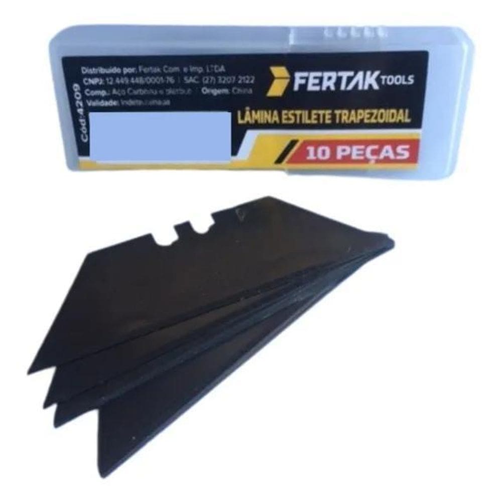 10X Fertak Laminas Para Estilete Trapezoidal Industrial - K