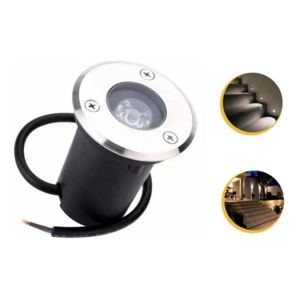 10X Balizador Spot Led Chão Piso Jardim 1W Embutir Blindado