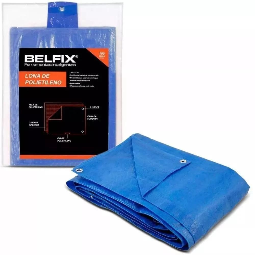 10X Lona Encerado Multiuso Camping 4X4M Azul 68000 Belfix