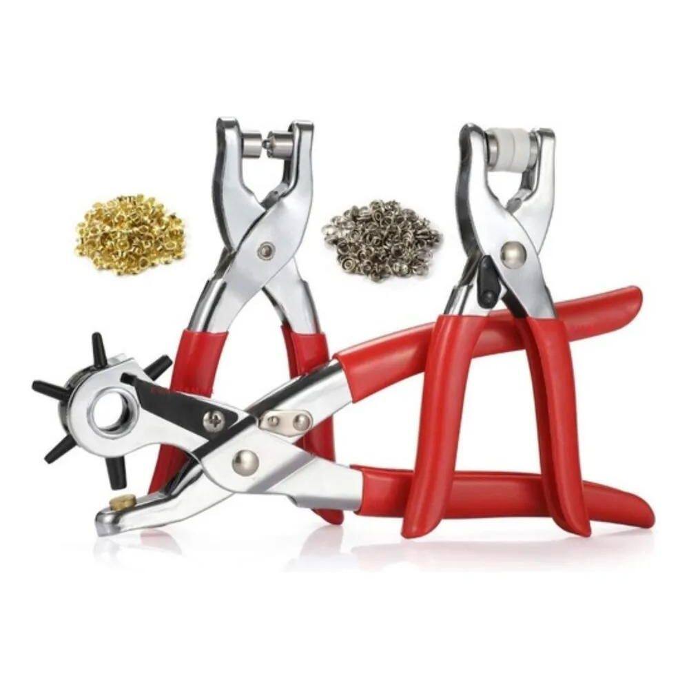 10X Kit De Alicates Lanmax Para Ilhós E Botões 3 Peças