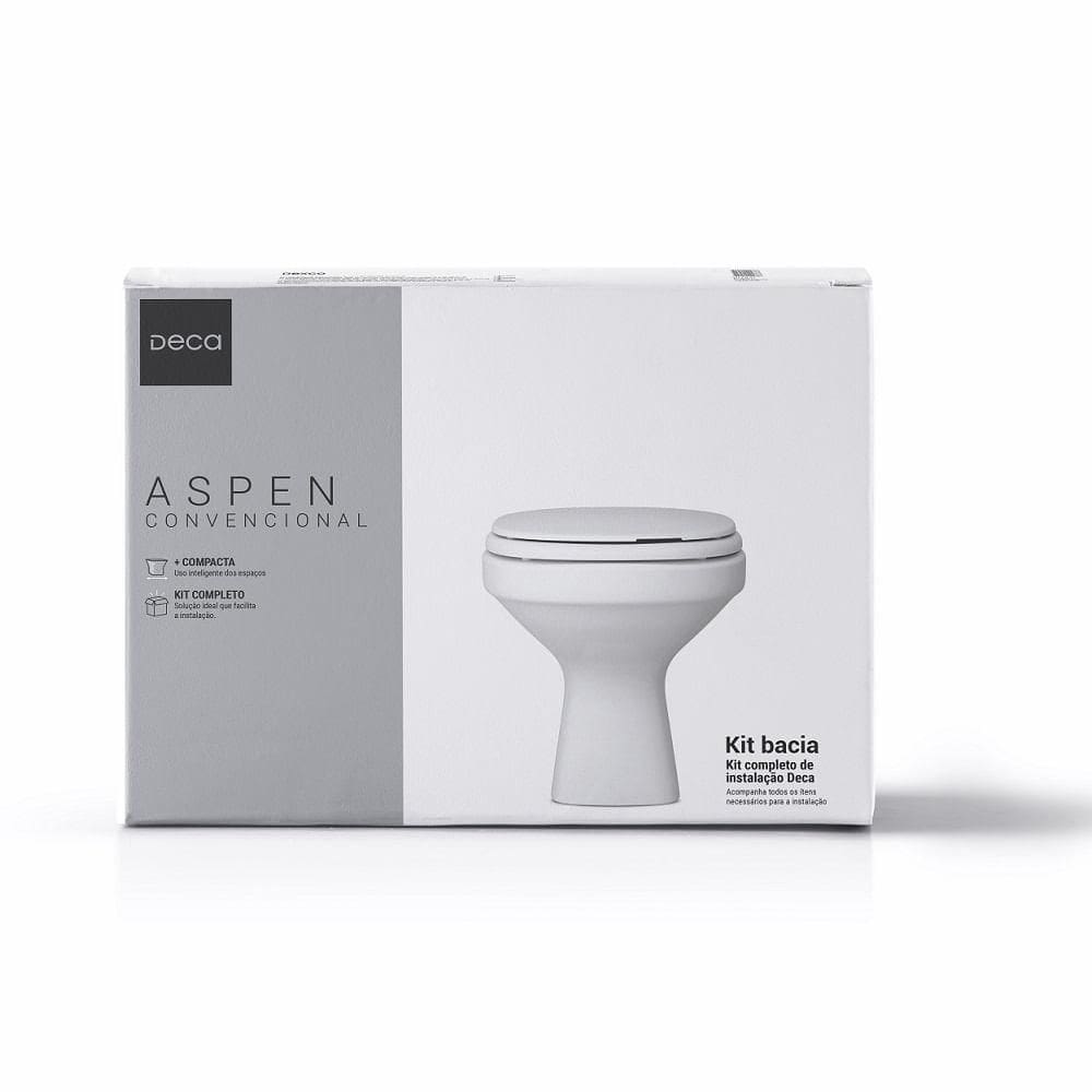 Kit Vaso Sanitário Convencional Deca Aspen Branco Com Assento Sanitário e Acessórios KP.75.17
