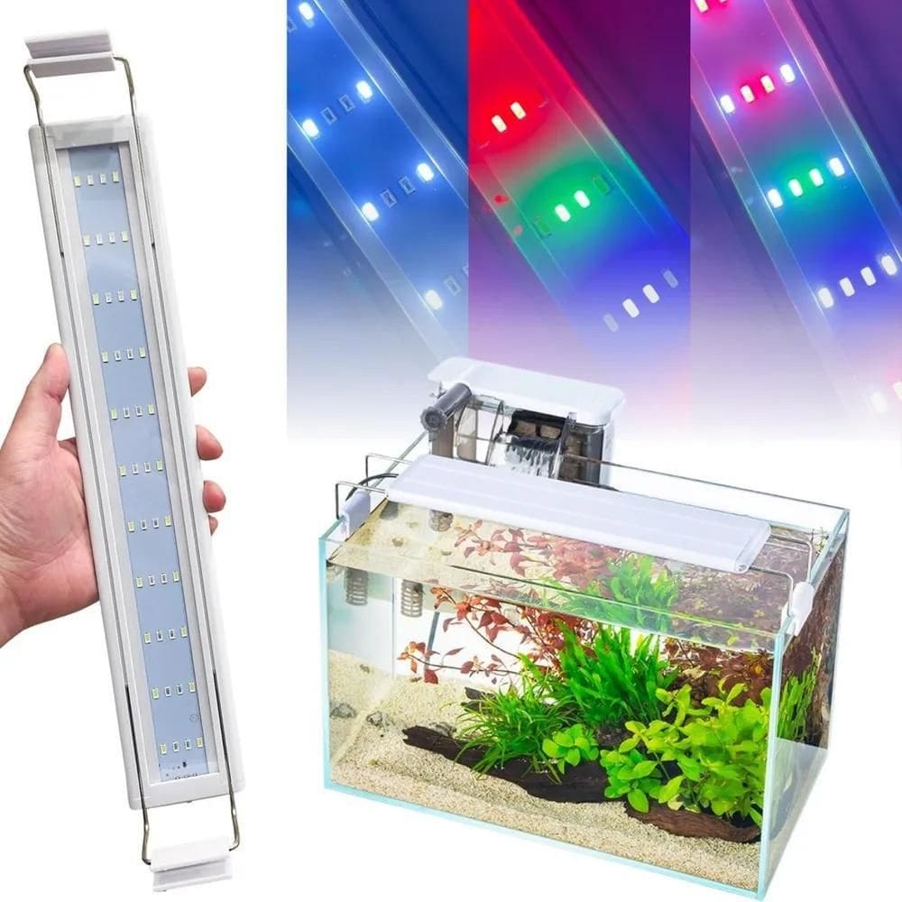 10X Luminária Aquário De 40 A 50Cm Com 4 Cores 44 Leds W.Aq