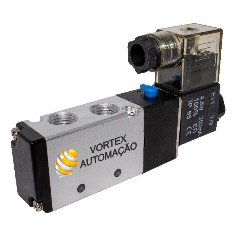 10X Válvula Pneumática Solenoide 5/2 Vias Retorno Mola 1/4