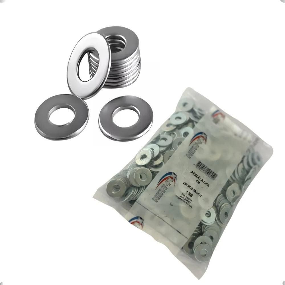 10X Arruela Zincada New-Fix 1/4 1Kg