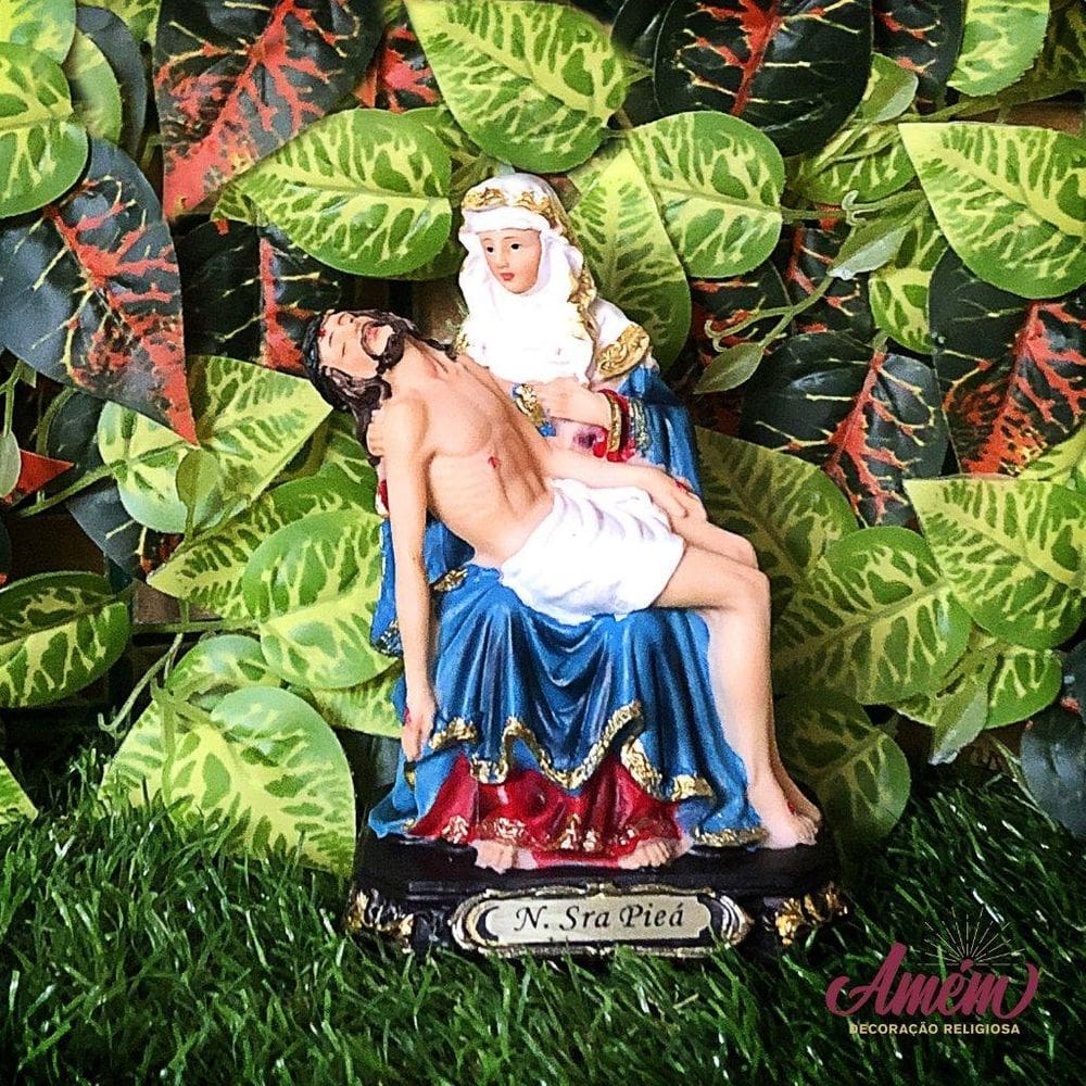 Imagem Nossa Senhora Pietá Importada Resina 14 Cm