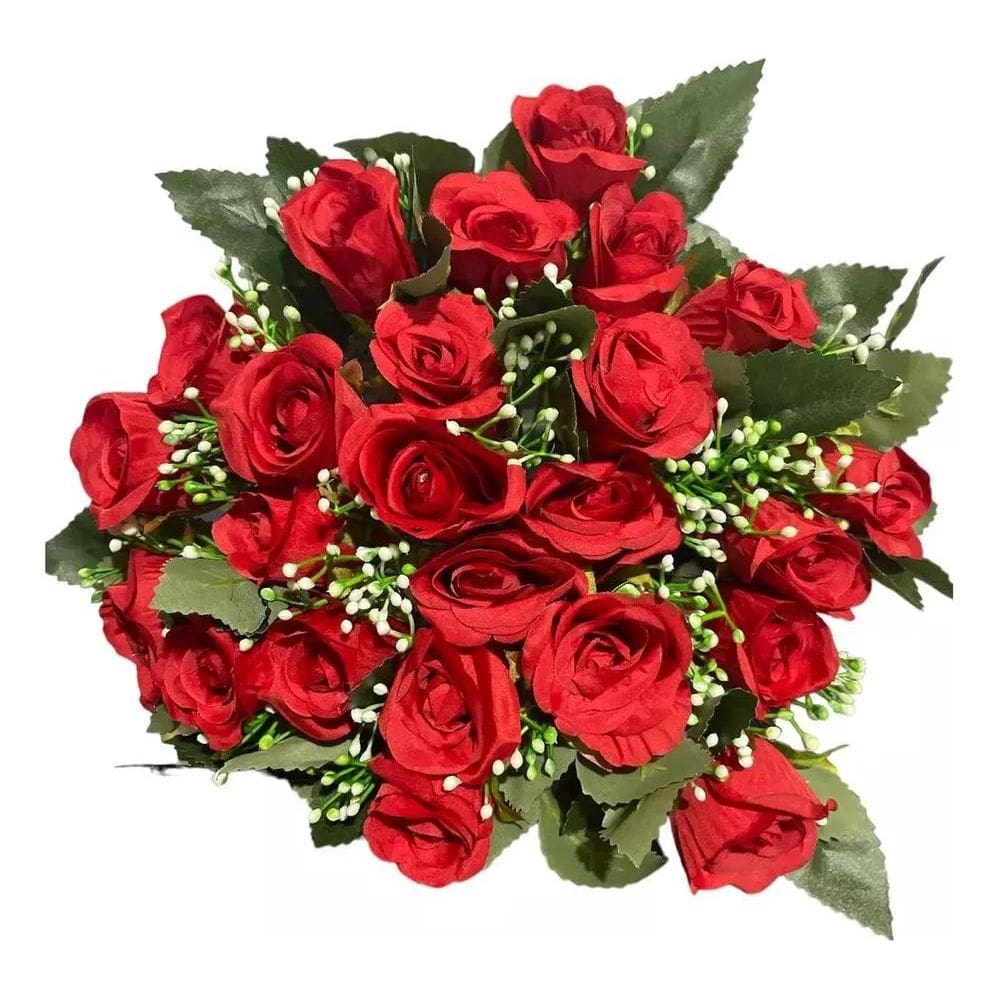 10X Buque De Rosas Grande Flores Artificial Qualidade E Rea