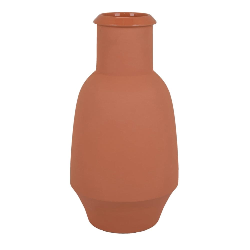 Vaso Benzara Terracota Laranja Cerâmica 38 cm