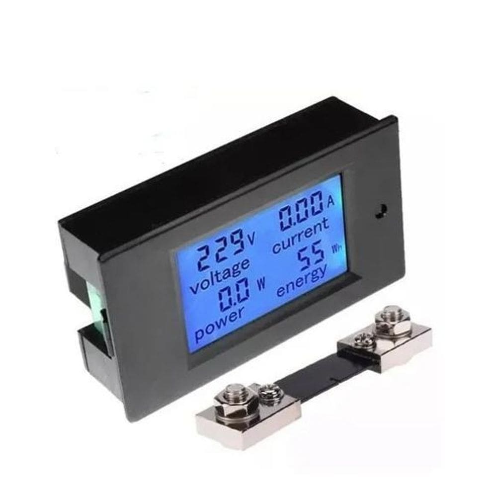 10X Wattímetro Voltímetro Amperímetro 12V 24 Solar Dc 100A