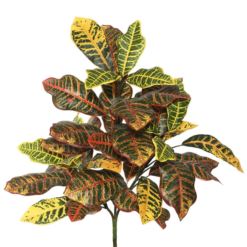 Planta artificial Vickerman Croton Verde/Laranja 34cm para casa/escritório