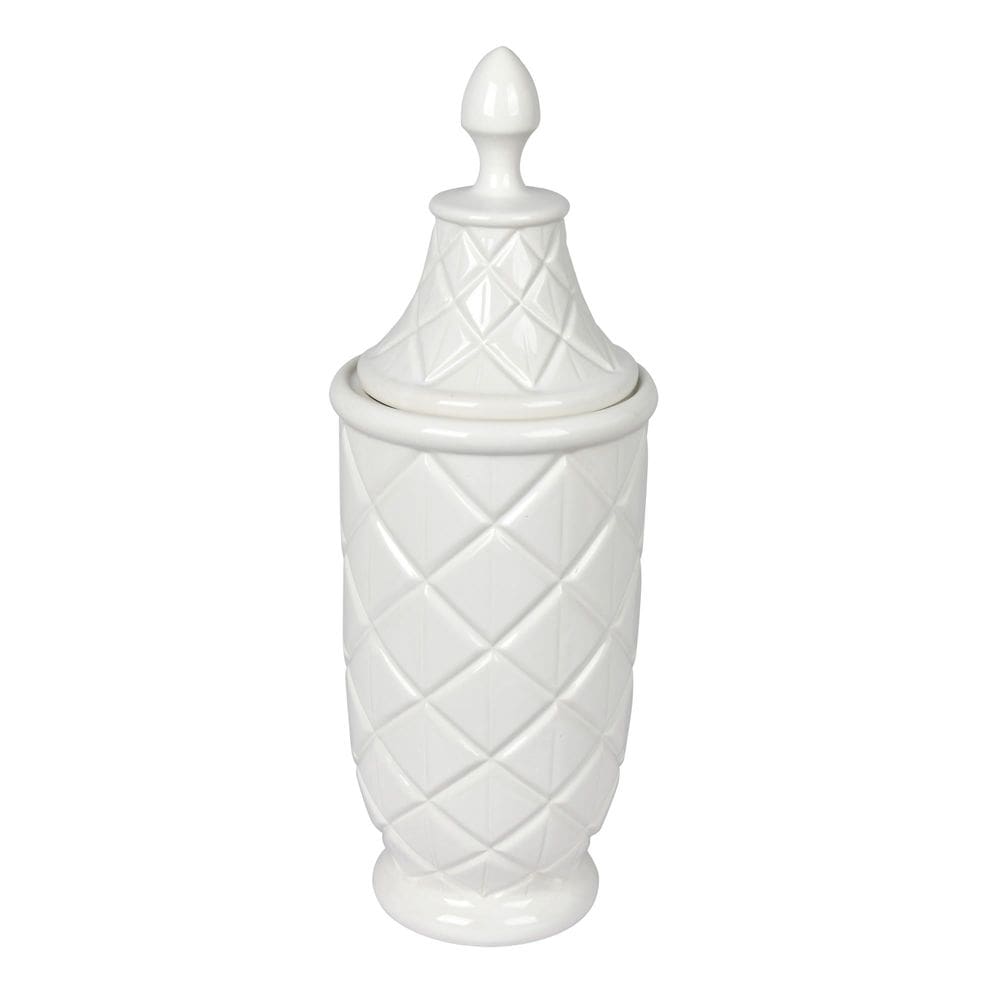 Vaso cerâmico Vickerman Container com tampa e design moderno