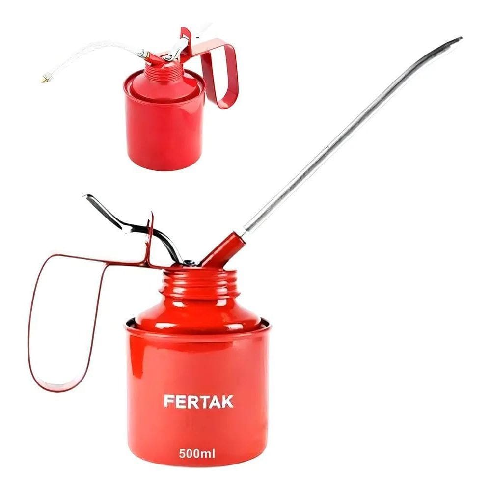 10X Bomba Óleo Almotolia Metálica 500Ml Com 2 Bicos Fertak