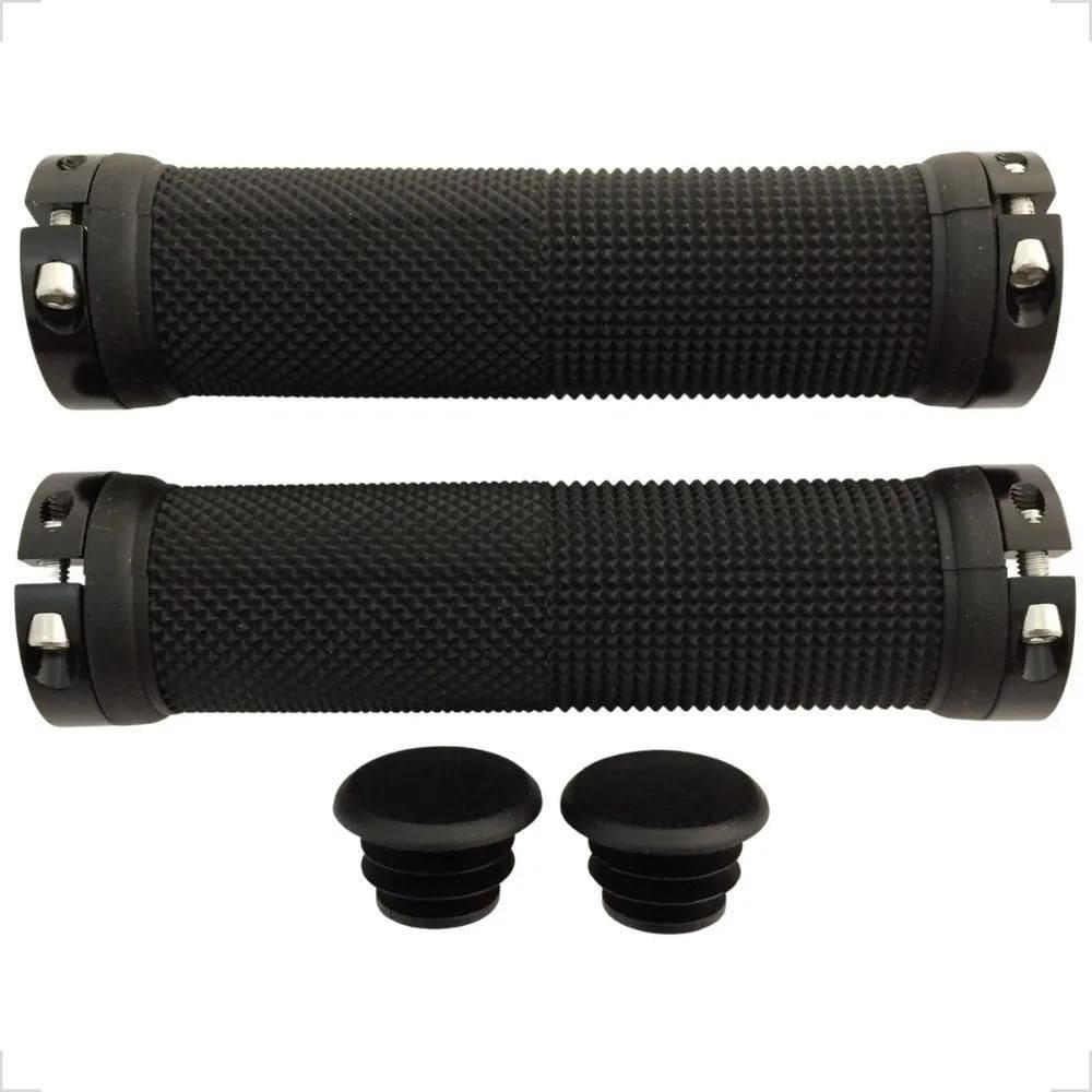 10X Manopla Elleven Com Trava Aluminio Bike Mtb Preto 130Mm