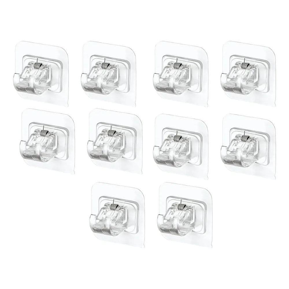10X 10 Suporte Gancho Para Varão Adesivo Sem Prego Furo Suj