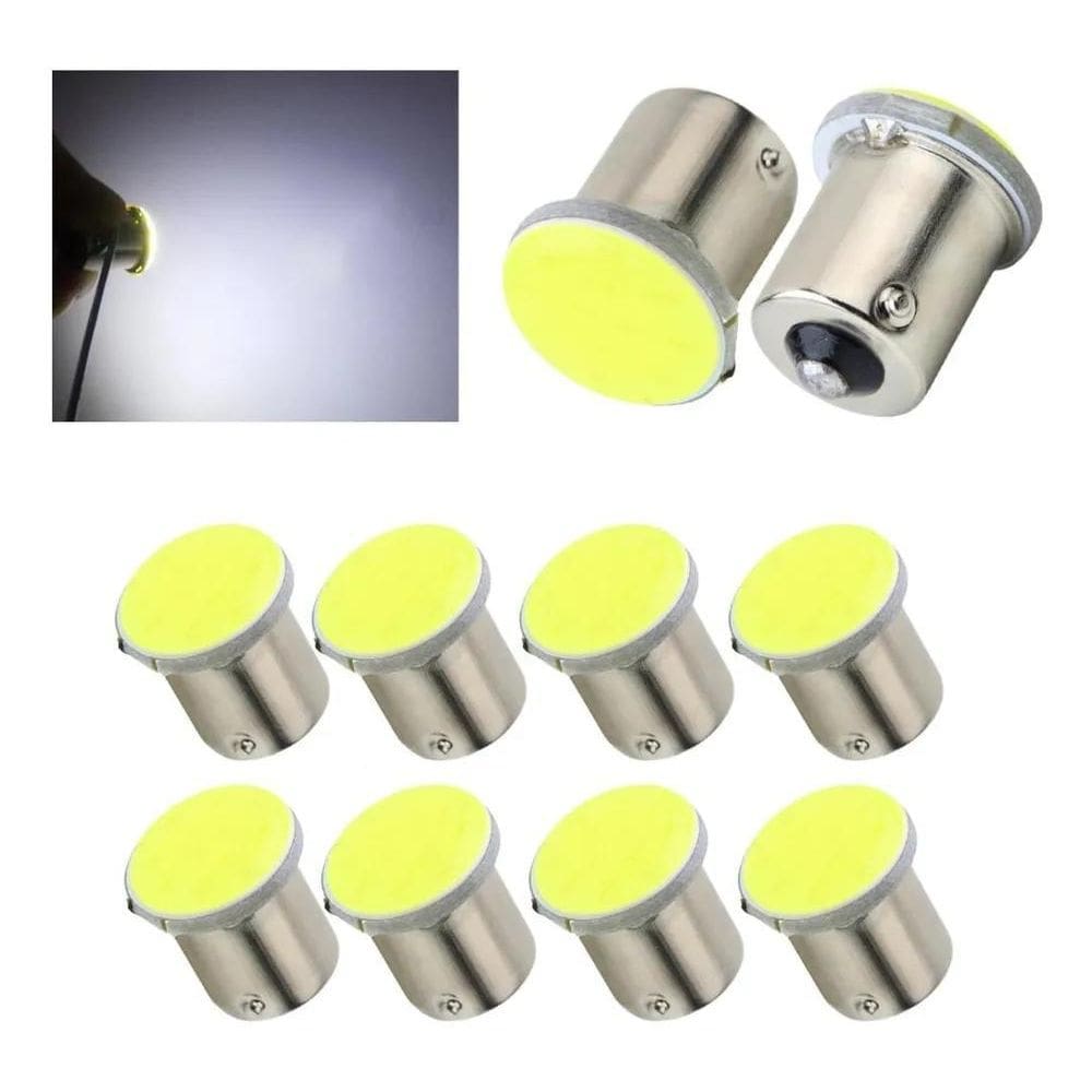 10X Kit 10 Lampada Cob Led Ba15S 1 Polo Cores