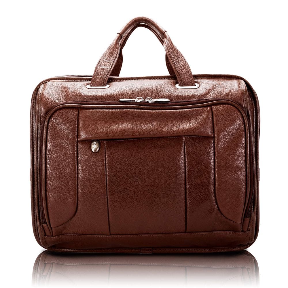Maleta para laptop McKlein River West 15” em couro marrom
