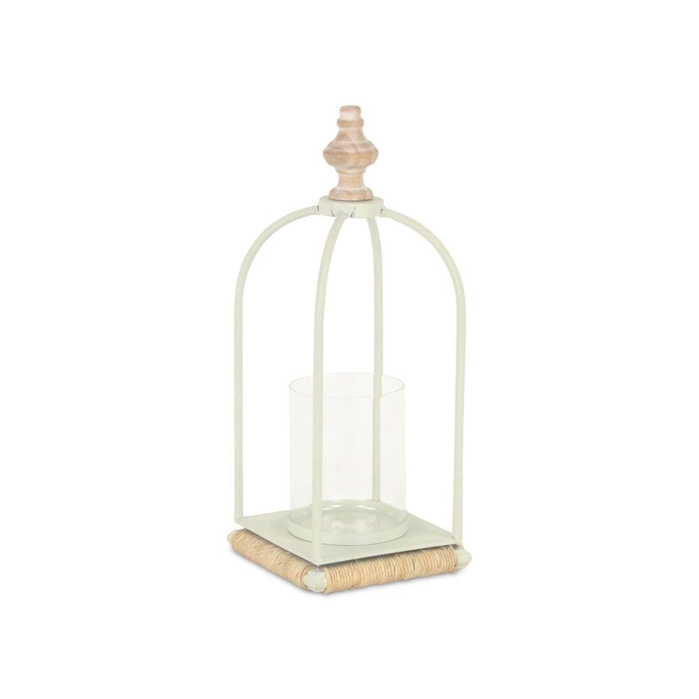 Suporte de vela Cheung`s Thistledale White Metal Rope