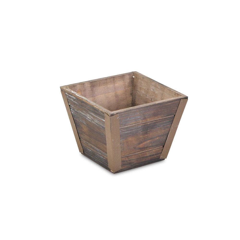 Vaso quadrado de madeira Planter Cheung FP-3502 15x13 cm