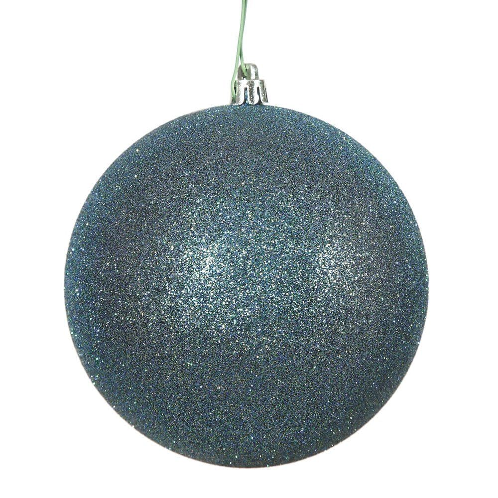 Enfeite suspenso Vickerman Sea Blue Glitter, 6 cm, pacote com 24
