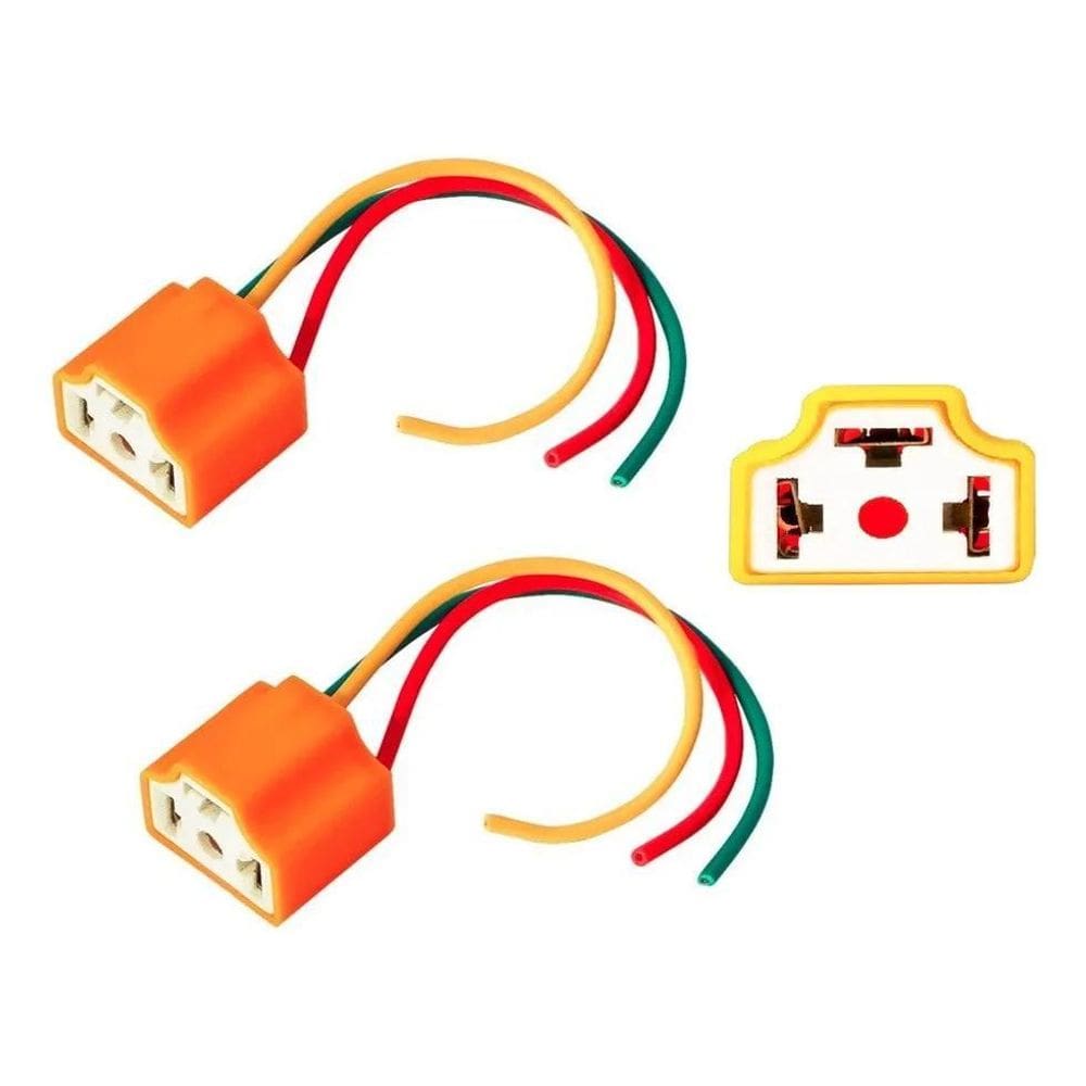 10X Par Tomada Plug Conector Farol H4 Em Cerâmica Não Derre