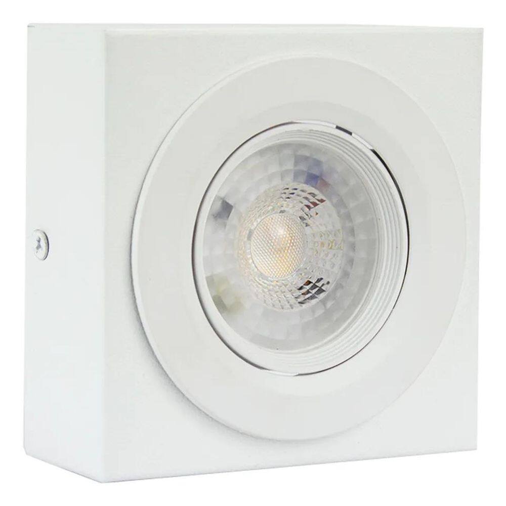 10X Spot Sobrepor Slim Teto Beiral 5W Branco Externo Intern