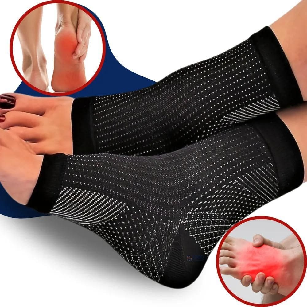 10X Meia Sem Ponteira De Compressão Para Dores Pés E Tornoz