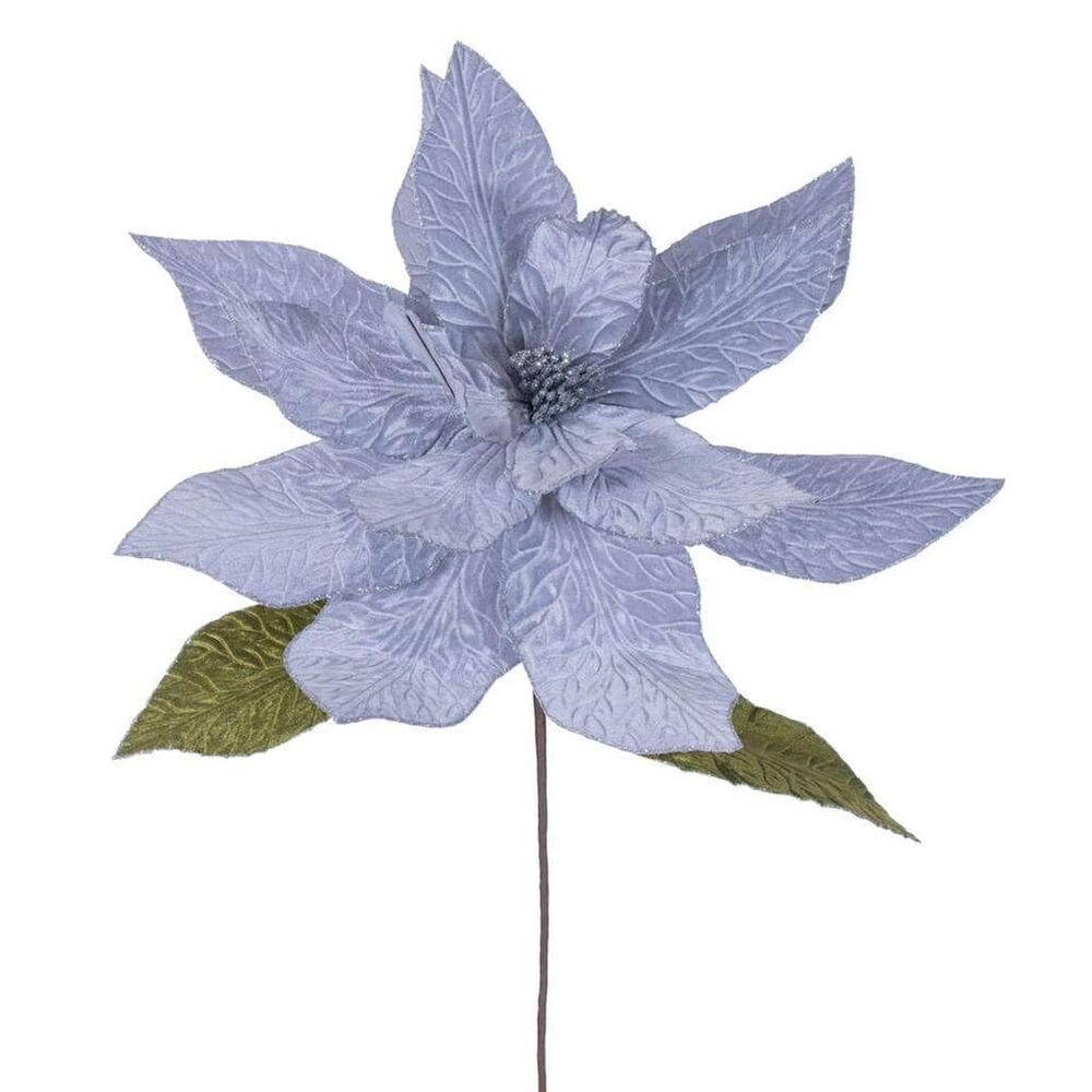 Planta artificial Vickerman Poinsettia Stem Silver 70cm