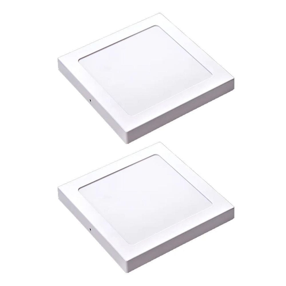 Kit 2 Painel Led Sobrepor Quad Luz Neutra 4000K 12W 17Cm