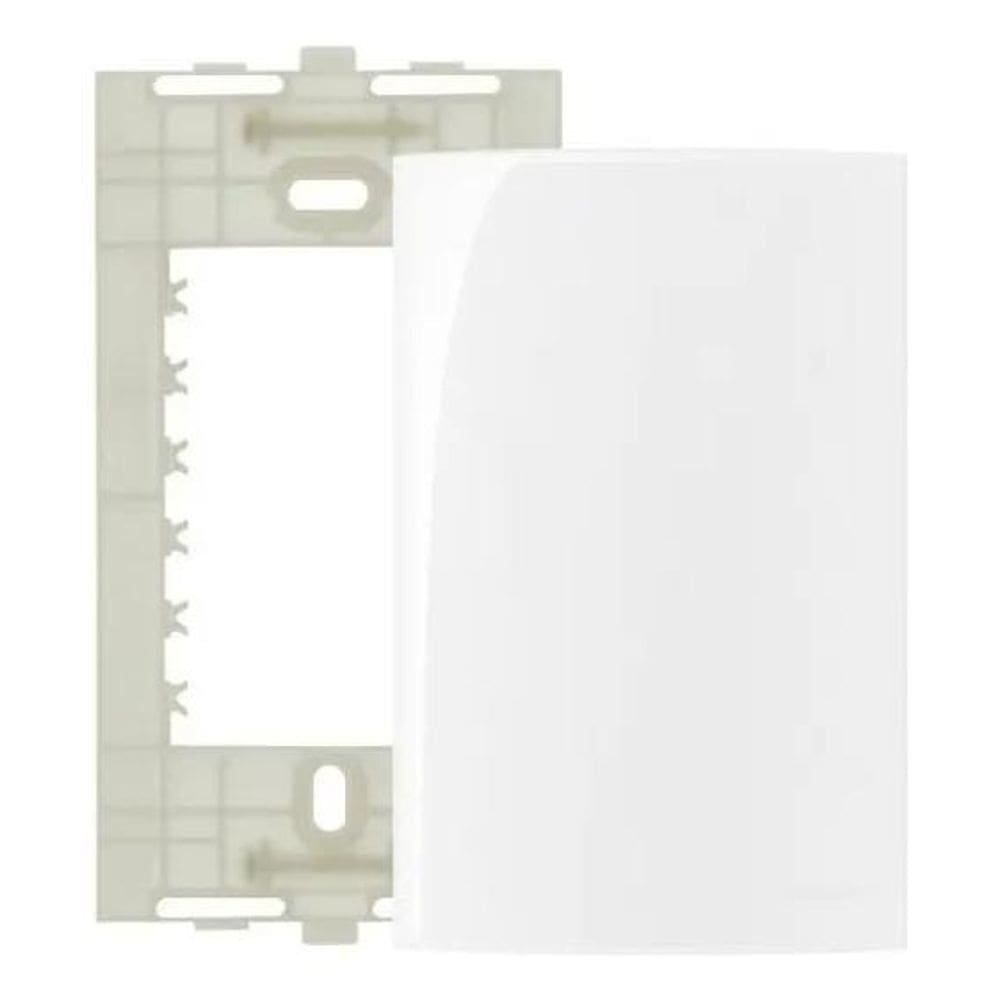 10X Placa 4X2 Cega Branca Com Suporte Sleek Margirius Branco