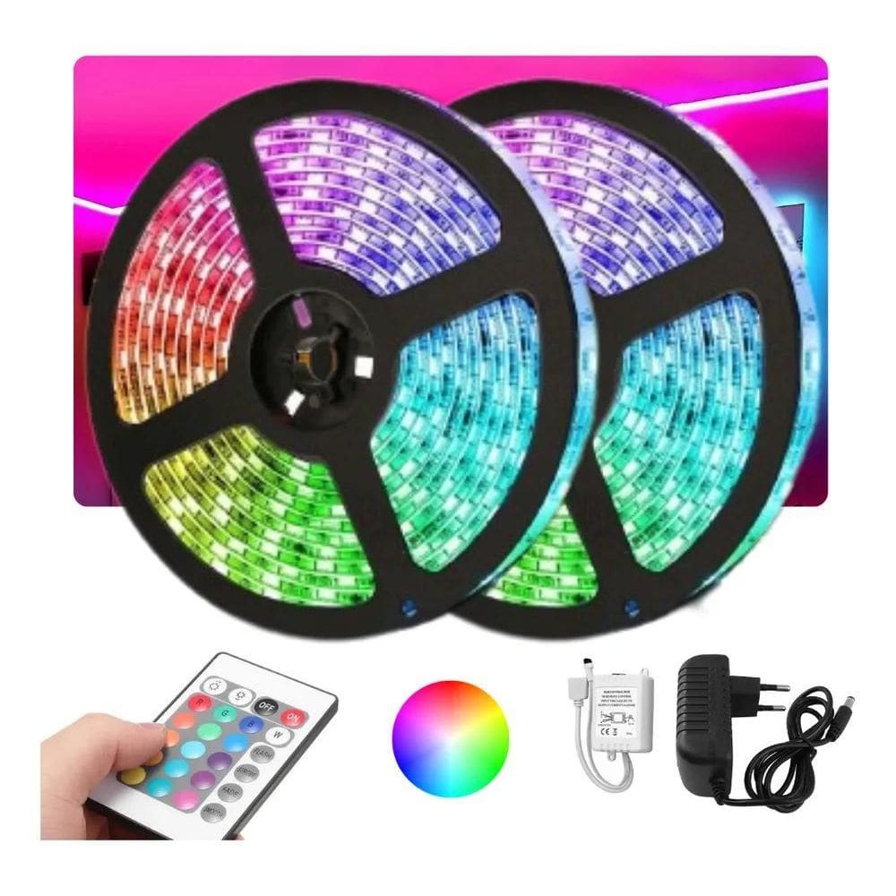 10X Fita Led 10M Colorida Rgb 3528 Piscina Sanca Fachada +