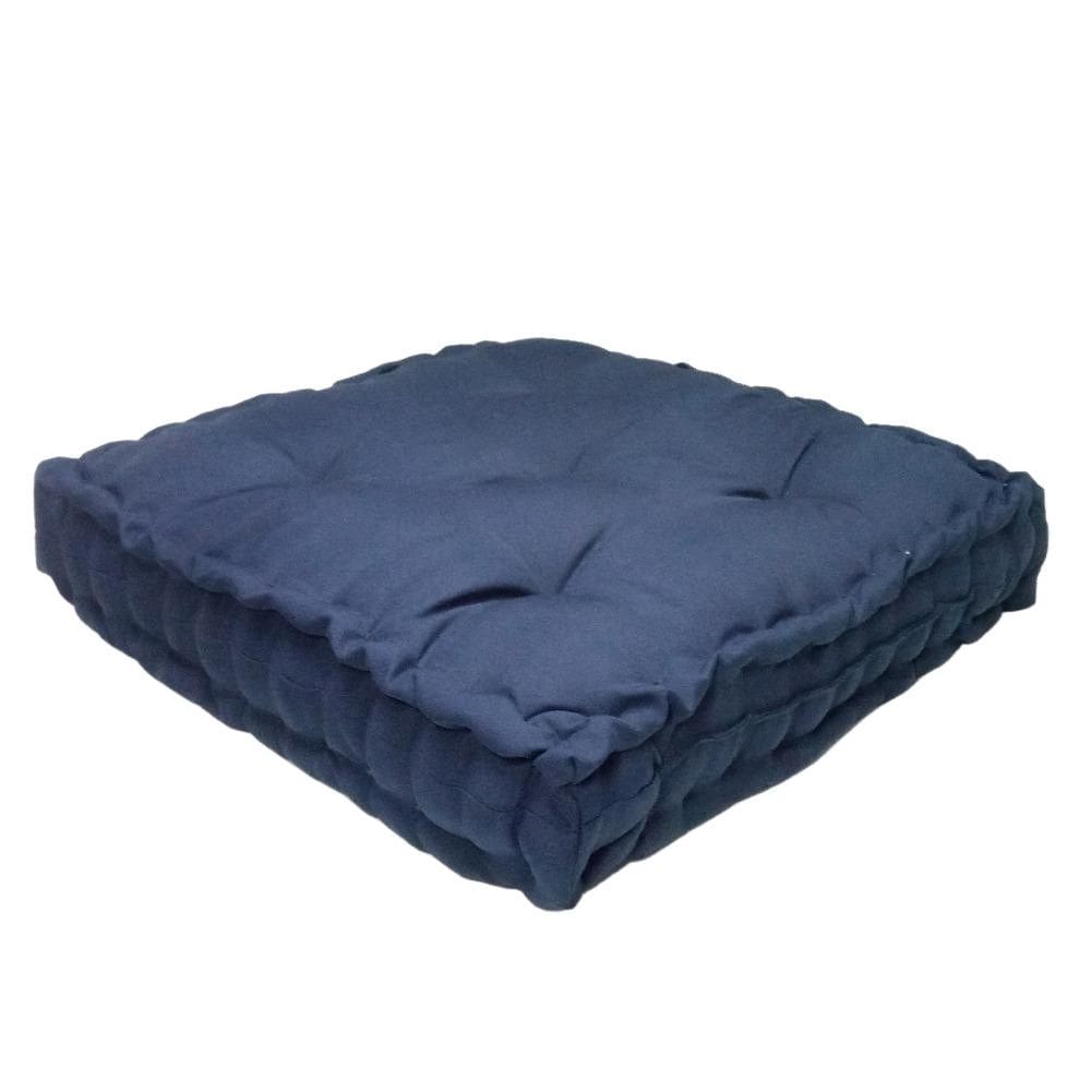 Almofada Turca Futon Cadeiras Bancos Áreas 60X60 Cm Azul