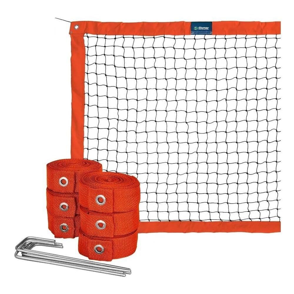 10X Kit Beach Tennis Laranja - Rede Oficial + Fita De Marca
