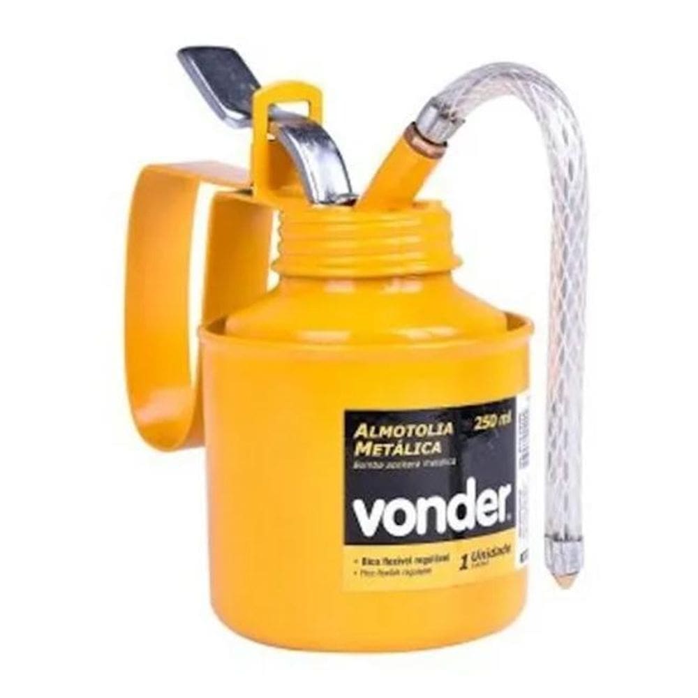 10X Almotolia Metálica Bico Flexível 250 Ml Vonder