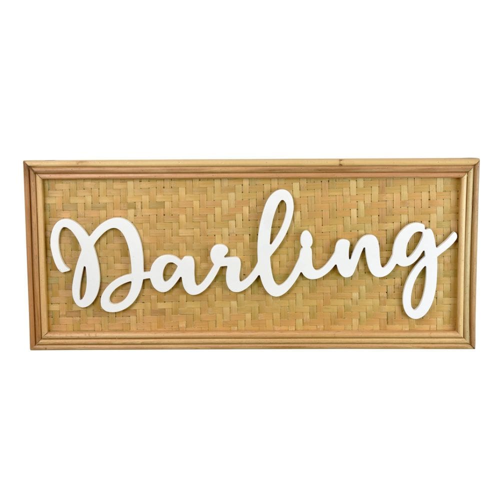 Placa de madeira de vime de 71x30 cm para decoração de parede Benzara Darling