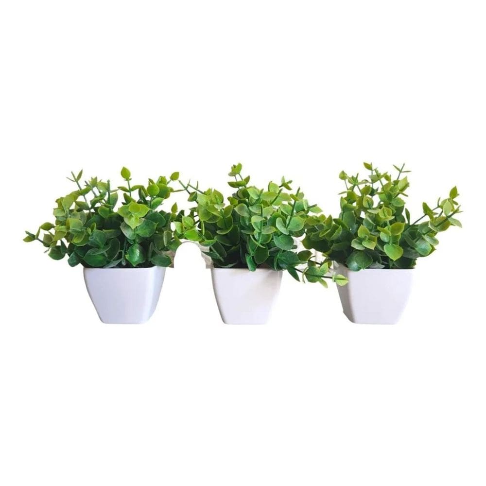 10X 3 Suculentas Artificiais + Vasinhos Arranjos Decoração