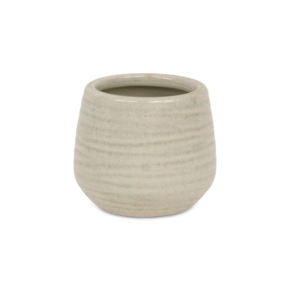 Vaso de cerâmica pequeno curvo Planter Cheung`s Fairloam branco