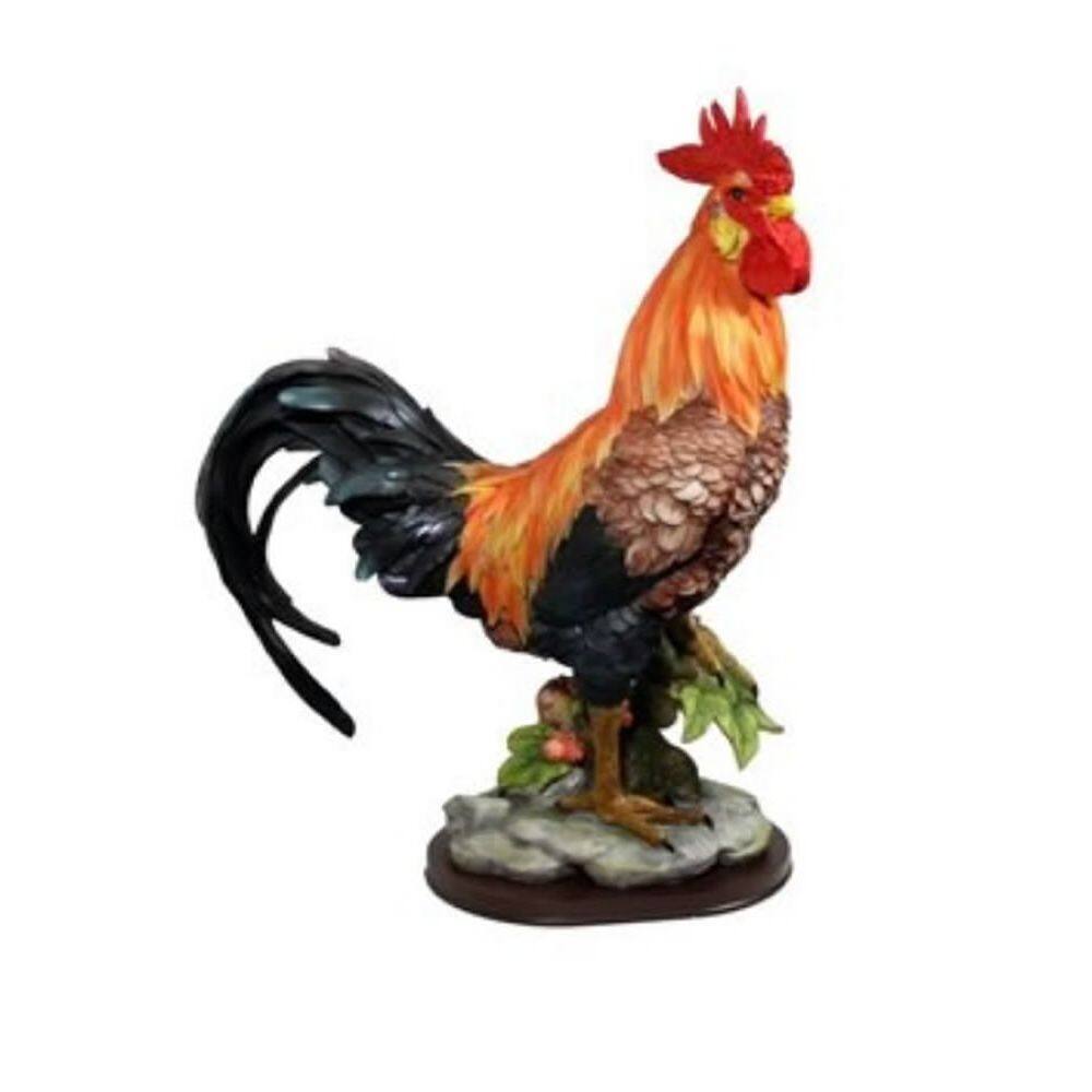 Estatueta de galo Hi-Line Gift Ltd., pintada de forma vibrante