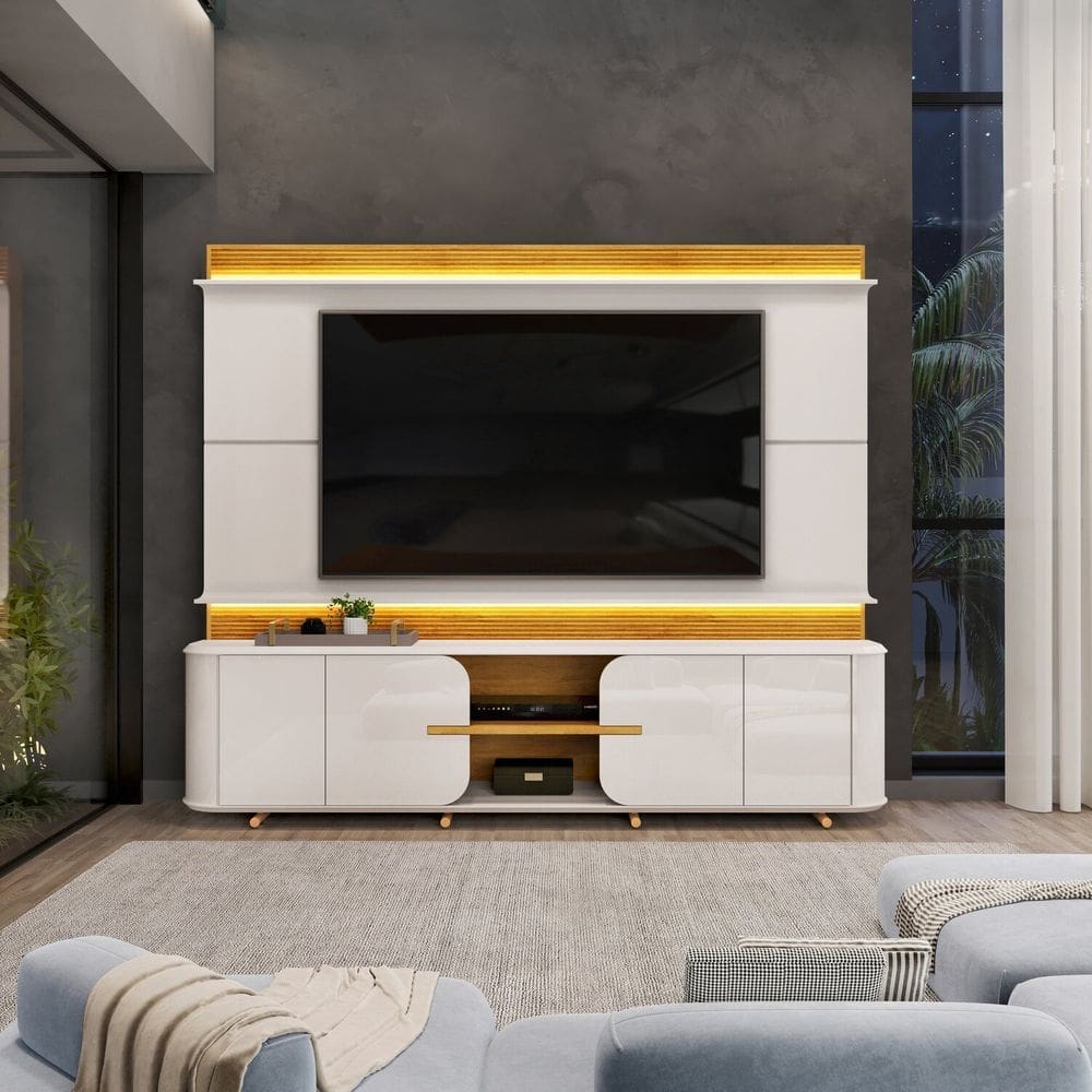 Home para Tv 75 Polegadas em Mdf com Led Lord Bali/Cedro