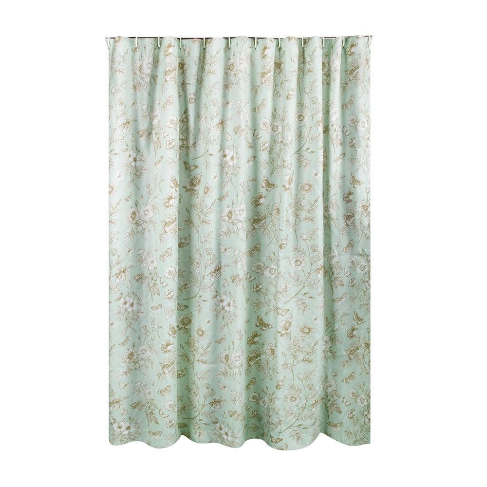 Cortina de chuveiro Benzara Vola 183cm Floral Verde Claro