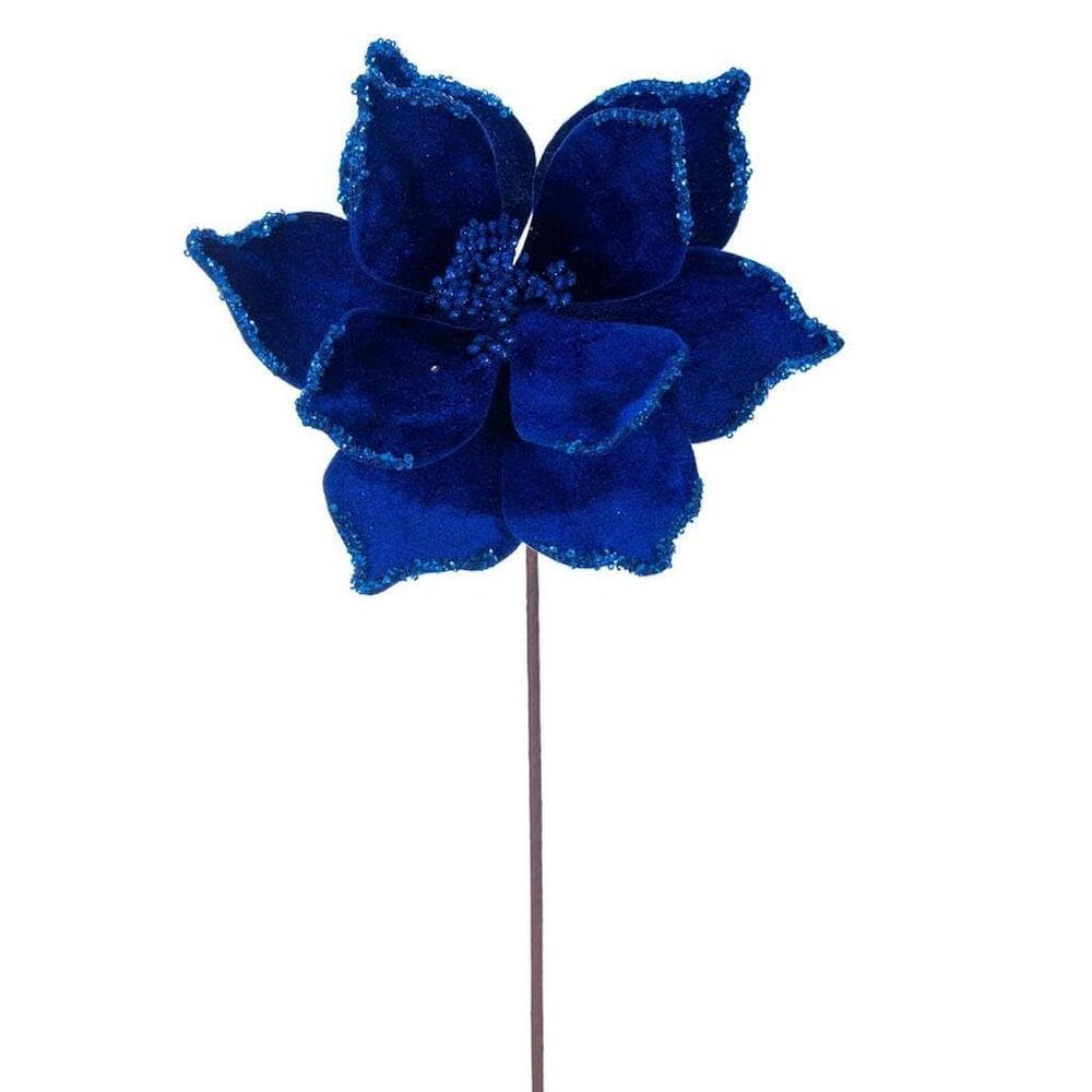 Planta artificial Vickerman Blue Poinsettia 55 cm, pacote com 6