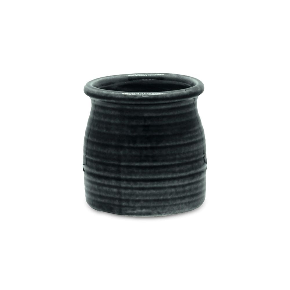 Vaso pequeno de cerâmica curvo Planter Cheung`s Kifon cinza escuro