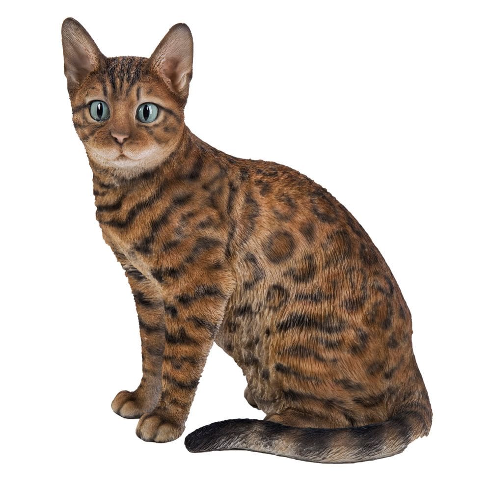 Estatueta Hi-Line Gift Ltd Estátua de gato de Bengala marrom