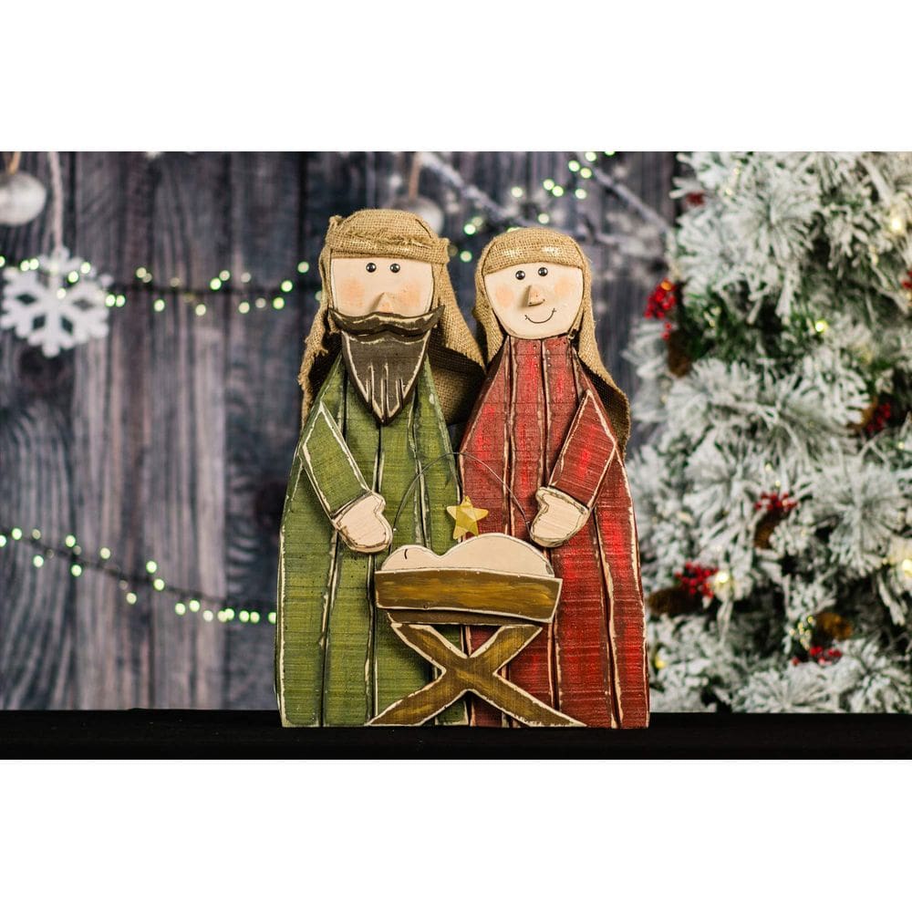 Estatueta de presépio de madeira Jesus Hi-Line Gift Ltd Brown Teak