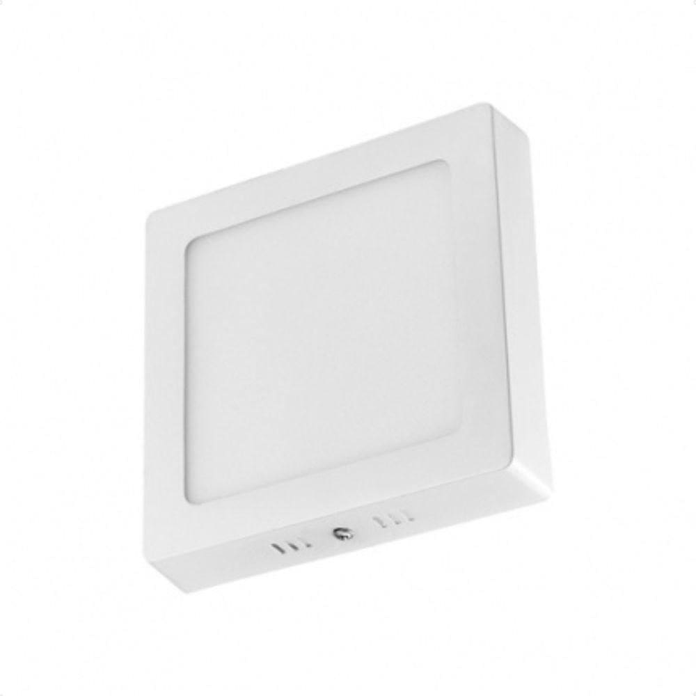 Plafon Taschibra Angra 25cm Quadrado Branco E27 Bivolt Com Lâmpada 4000k Neutro